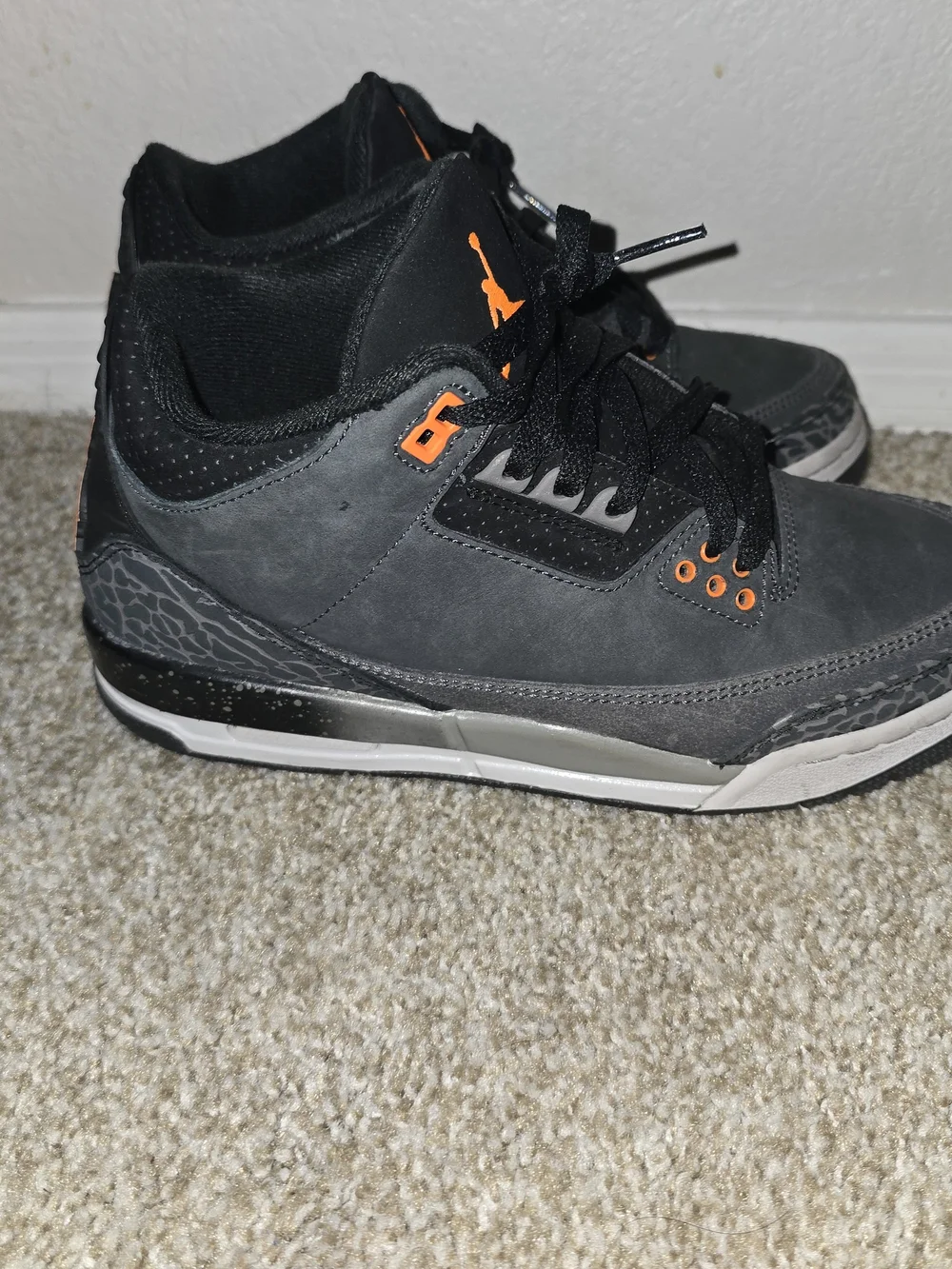 Jordan Kids' Retro 3 Fear Size 6Y  Low Top Sneakers - Black/Orange